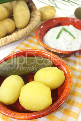 Kartoffeln und Quark mit Schnittlauch