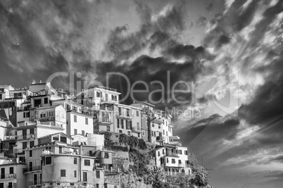 Beautiful colors of Cinque Terre Homes in Spring Season, Italy