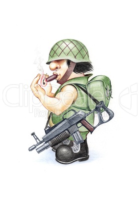 Soldier with cigar