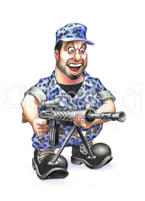 Soldier with sniper gun