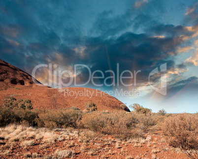 Australian outback in hot winter sunshine