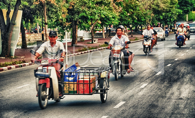 CHIANGMAI, THAILAND - AUG 13: Tourists and Locals along city str