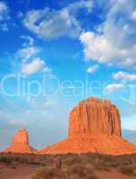 Wonderful view of famous Buttes of Monument Valley at sunset, Ut