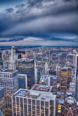 NEW YORK CITY - FEB 12: Cityscape of Manhattan on February 12, 2