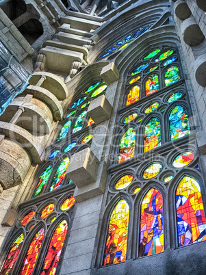 BARCELONA - MAR 24: La Sagrada Familia, the cathedral interior d