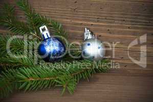 Christmas Background with Fir Tree Branches and Christmas Balls