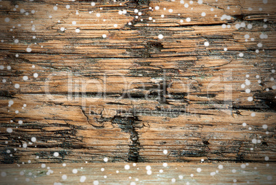 Snowy Wooden Background