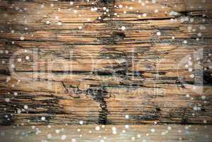 Snowy Wooden Background