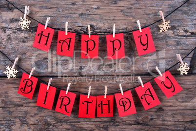 Happy Birthday on Red Tags