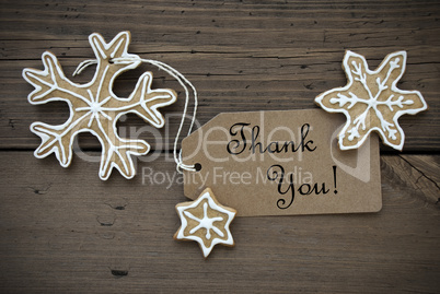 Thank You Banner with Ginger Bread Snowflakes