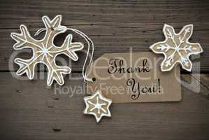 Thank You Banner with Ginger Bread Snowflakes