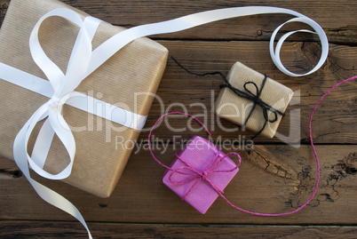 Three Gifts With Ribbon