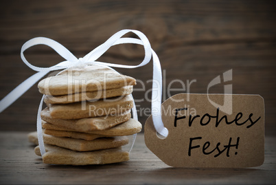 Ginger Breads with Label with Frohes Fest