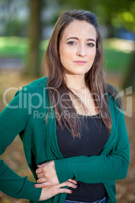 Woman portrait in autumn park