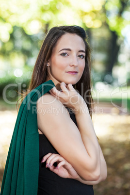 Woman portrait in autumn park