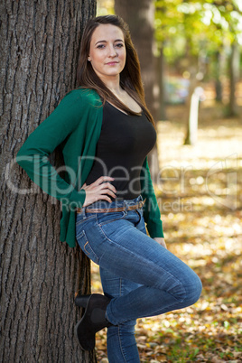 Woman portrait in autumn park Woman portrait in autumn park