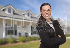 Mixed Race Woman in Front of Residential House