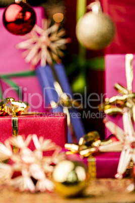 Small Red Gift Box under Baubles.