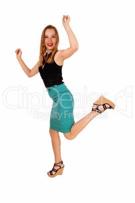 Dancing young woman.