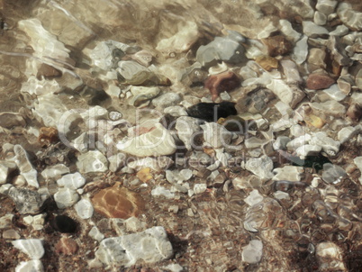 Texture of stones under water