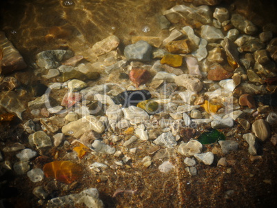 Texture of stones under water