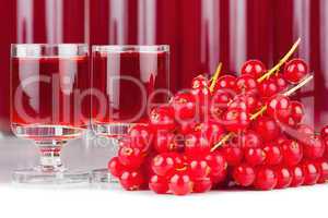 Red currants and liqueur in a glass