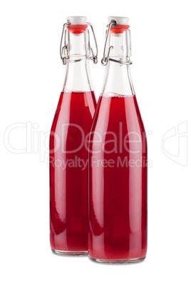 Two bottles of fresh currant syrup