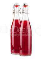 Two bottles of fresh currant syrup