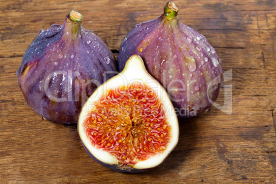 Figs on wooden board