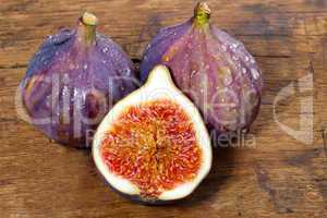 Figs on wooden board