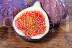 Figs on wooden board