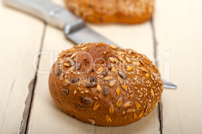 organic bread over rustic table