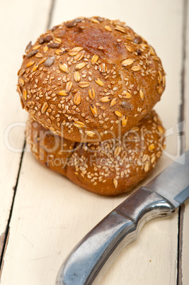 organic bread over rustic table