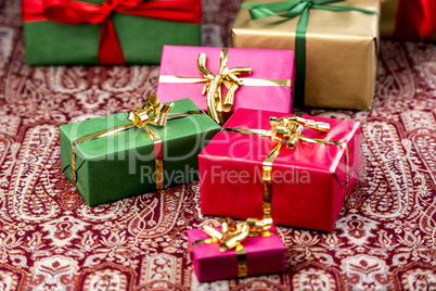 Gifts in Red, Green and Gold