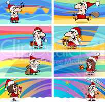 cartoon greeting cards with santa claus