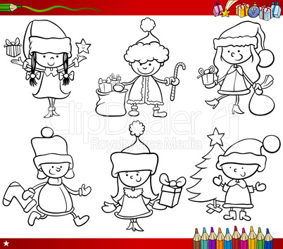 christmas themes children coloring page