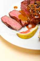 green peppercorn beef filet mignon