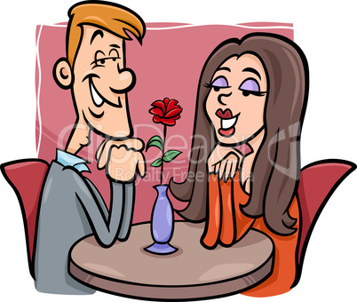 couple in love cartoon illustration