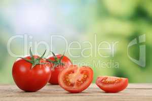 Tomaten im Sommer mit Textfreiraum
