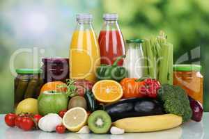 Früchte, Gemüse, Obst und Saft Getränk
