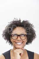 Mixed Race African American Girl Wearing Glasses