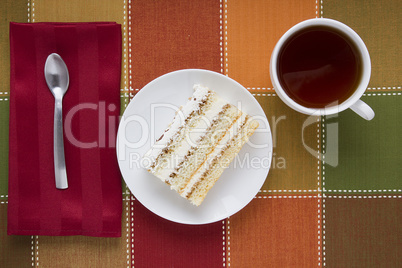 Piece of cake on a plate