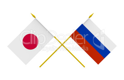 Flags, Japan and Russia
