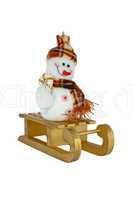 Snowman on sledge