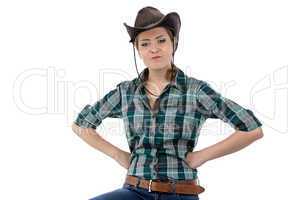 Photo of angry cowgirl