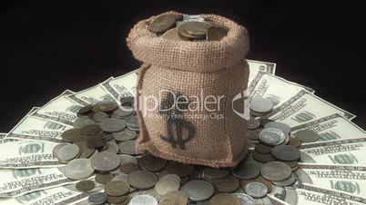 money bag rotates over money