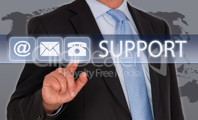 Support - Businessman with Touchscreen