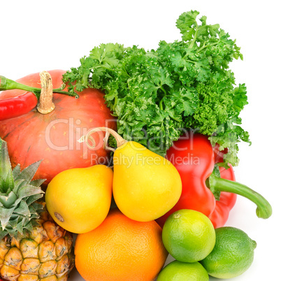 fruit and vegetable isolated on white background fruit and vegetable isolated on white background