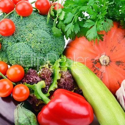 bright background of various vegetables