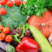 bright background of various vegetables